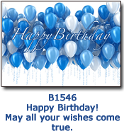 Blue Balloons Custom Birthday Card